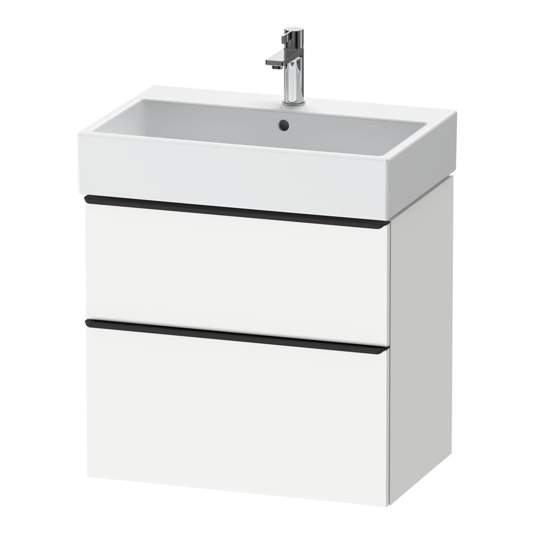 Duravit D-Neo – Έπιπλο Νιπτήρα – 684 mm, 2 συρτάρια, νιπτήρας κέντρο, Diamond black Matt – White Matt, Decor (DE43720BD180000)