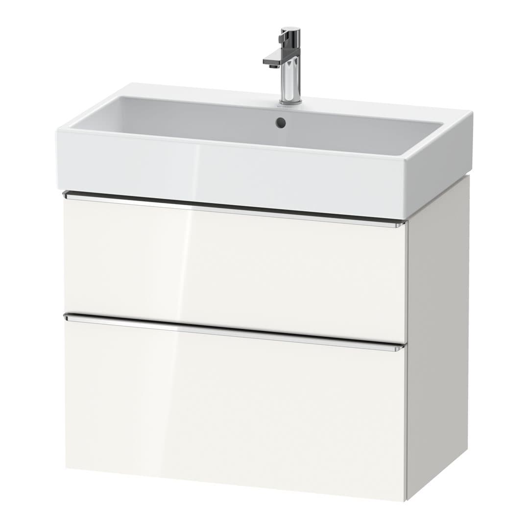 Duravit D-Neo – Έπιπλο Νιπτήρα – 784 mm, 2 συρτάρια, νιπτήρας κέντρο, 784 x 442 x 625 mm, Chrome High Gloss – White High Gloss, Decor (DE4373010220000)