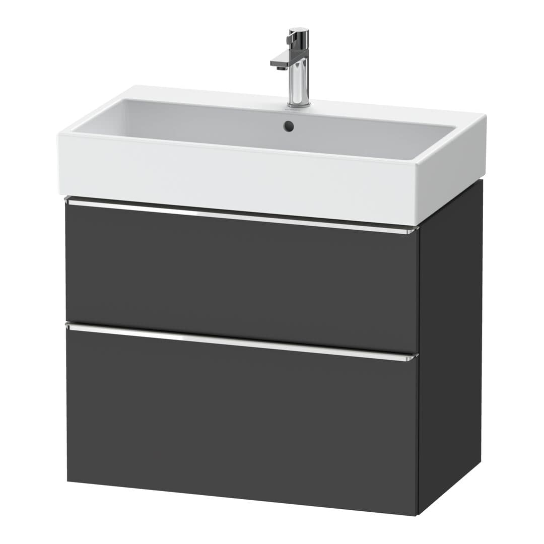 Duravit D-Neo – Έπιπλο Νιπτήρα – 784 mm, 2 συρτάρια, νιπτήρας κέντρο, 784 x 442 x 625 mm, Chrome High Gloss – Graphite Matt, Decor (DE4373010490000)