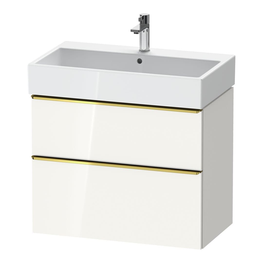 Duravit D-Neo – Έπιπλο Νιπτήρα – 784 mm, 2 συρτάρια, νιπτήρας κέντρο, 784 x 442 x 625 mm, Gold Polished – White High Gloss, Decor (DE4373034220000)