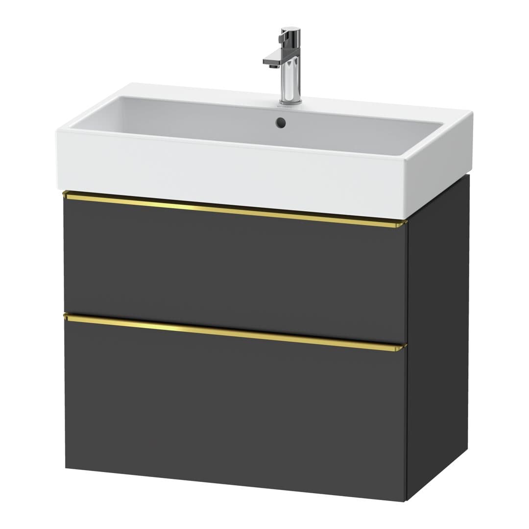 Duravit D-Neo – Έπιπλο Νιπτήρα – 784 mm, 2 συρτάρια, νιπτήρας κέντρο, 784 x 442 x 625 mm, Gold Polished – Graphite Matt, Decor (DE4373034490000)