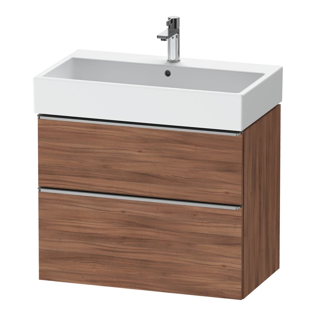 Duravit D-Neo – Έπιπλο Νιπτήρα – 784 mm, 2 συρτάρια, νιπτήρας κέντρο, 784 x 442 x 625 mm, Stainless steel Brushed – Walnut Matt, Decor (DE4373070790000)
