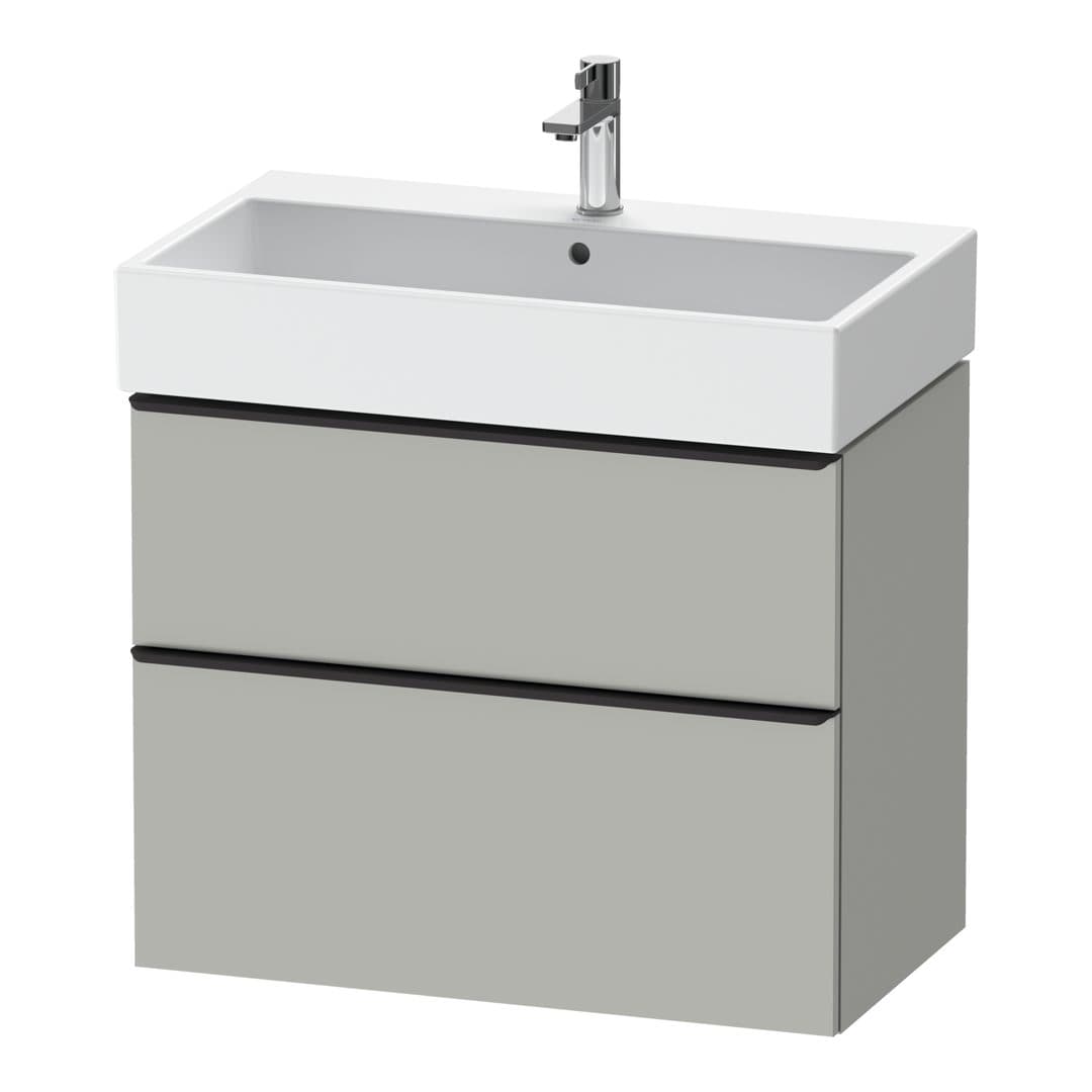 Duravit D-Neo – Έπιπλο Νιπτήρα – 784 mm, 2 συρτάρια, νιπτήρας κέντρο, 784 x 442 x 625 mm, Diamond black Matt – Concrete grey Matt, Decor (DE43730BD070000)