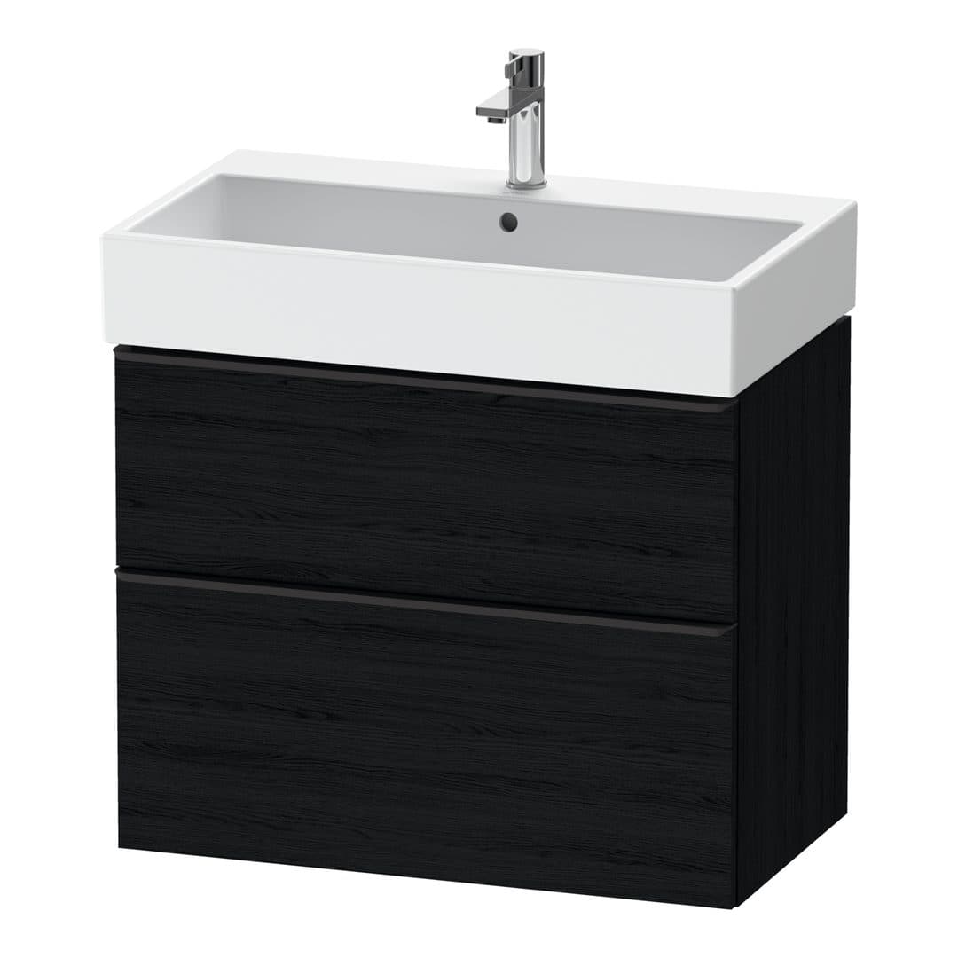 Duravit D-Neo – Έπιπλο Νιπτήρα – 784 mm, 2 συρτάρια, νιπτήρας κέντρο, 784 x 442 x 625 mm, Diamond black Matt – Black oak Matt, Decor (DE43730BD160000)