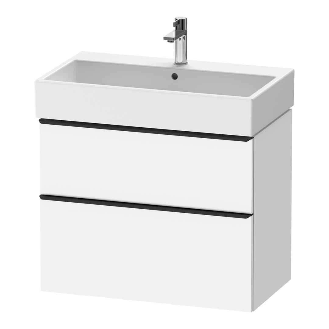 Duravit D-Neo – Έπιπλο Νιπτήρα – 784 mm, 2 συρτάρια, νιπτήρας κέντρο, 784 x 442 x 625 mm, Diamond black Matt – White Matt, Decor (DE43730BD180000)