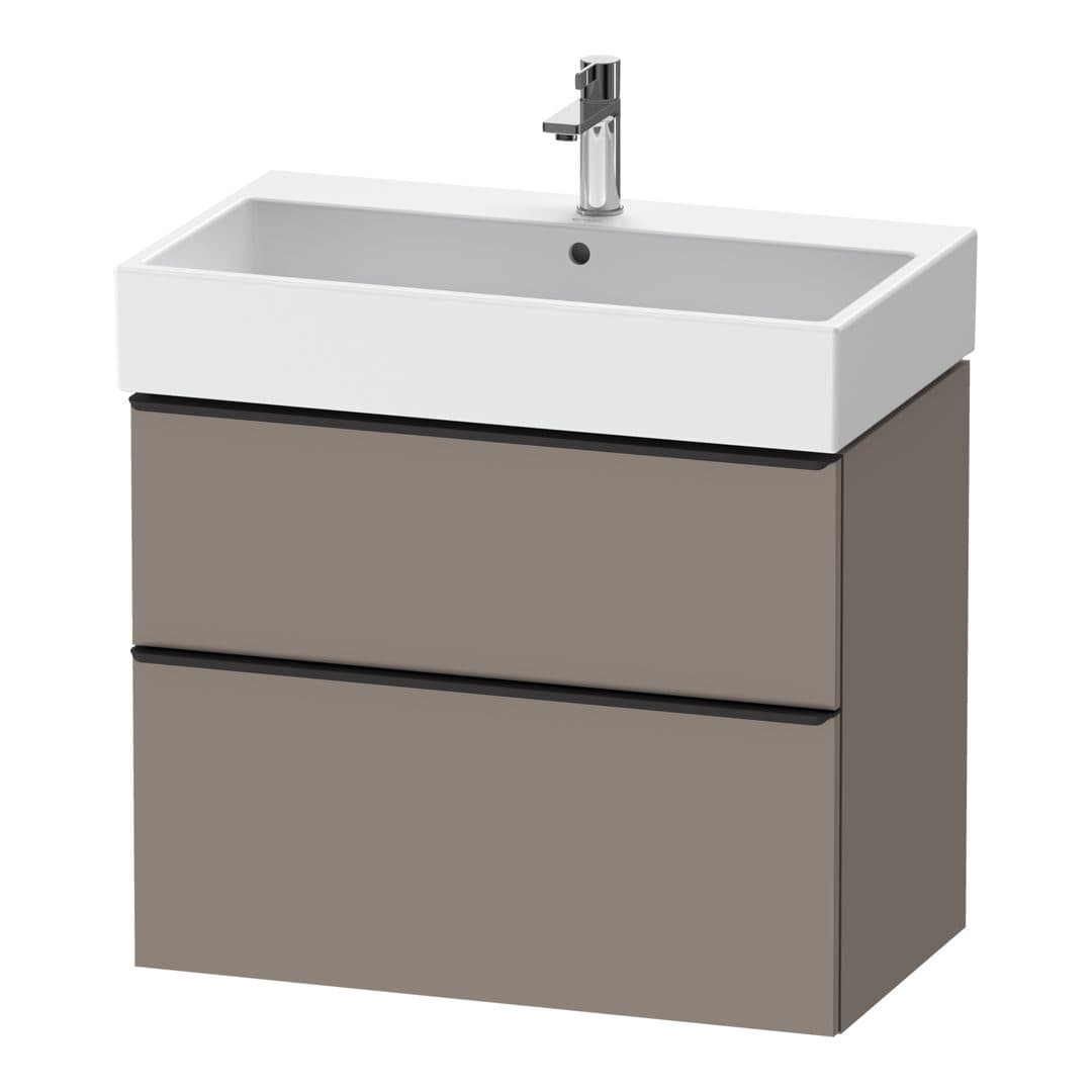 Duravit D-Neo – Έπιπλο Νιπτήρα – 784 mm, 2 συρτάρια, νιπτήρας κέντρο, 784 x 442 x 625 mm, Diamond black Matt – Basalte Matt, Decor (DE43730BD430000)