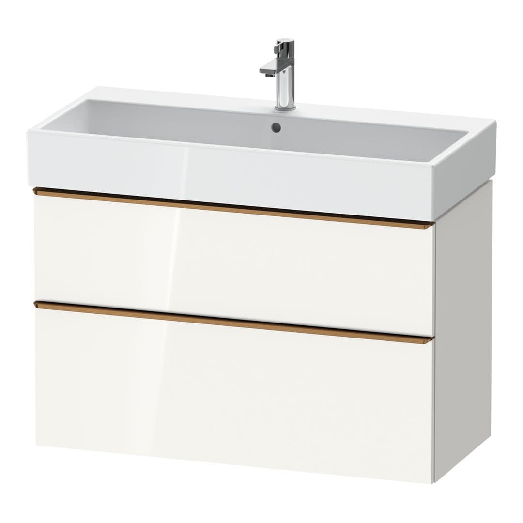 Duravit D-Neo – Έπιπλο Νιπτήρα – 984 mm, 2 συρτάρια, νιπτήρας κέντρο, 984 x 442 x 625 mm, Bronze Brushed – White High Gloss, Decor (DE4374004220000)