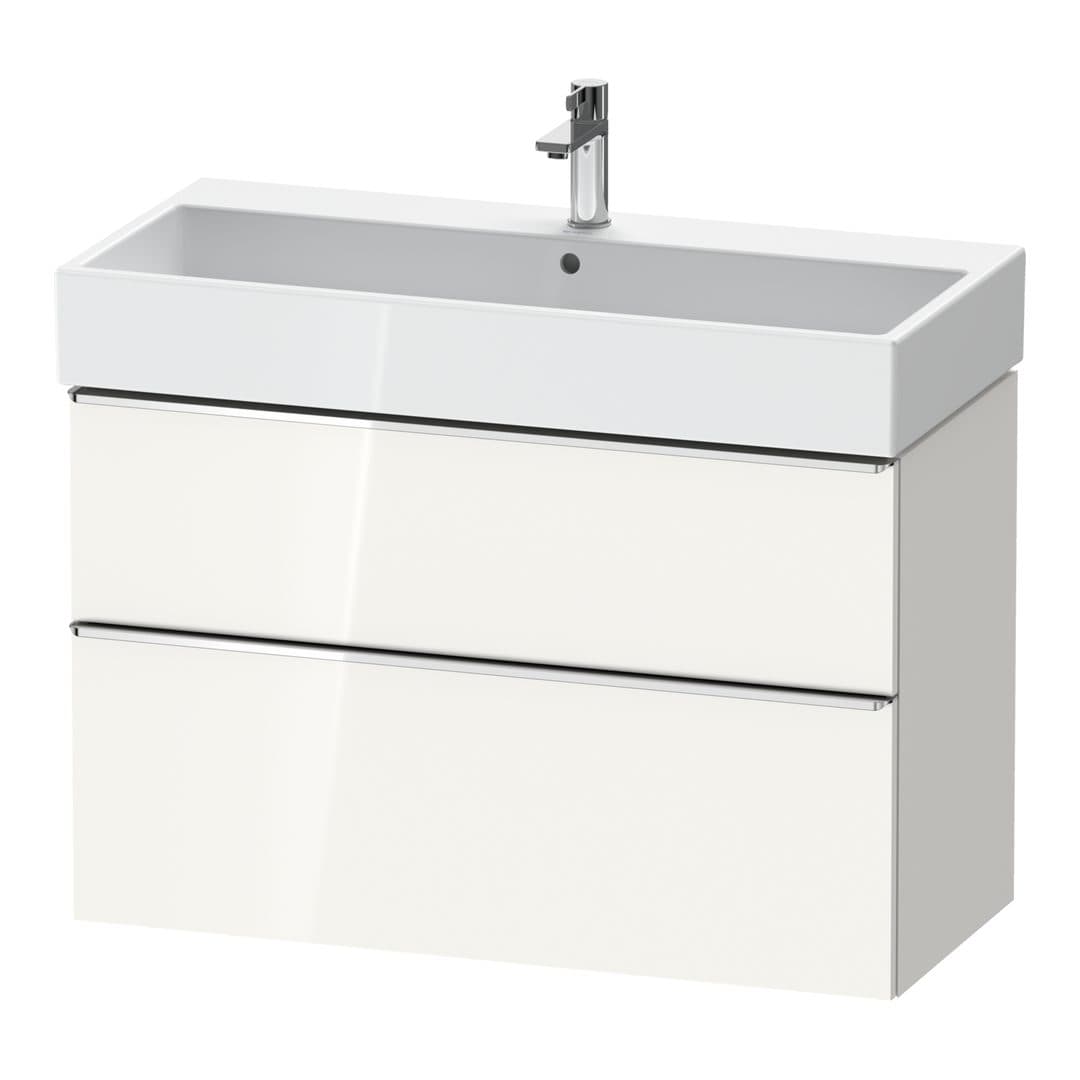 Duravit D-Neo – Έπιπλο Νιπτήρα – 984 mm, 2 συρτάρια, νιπτήρας κέντρο, 984 x 442 x 625 mm, Chrome High Gloss – White High Gloss, Decor (DE4374010220000)