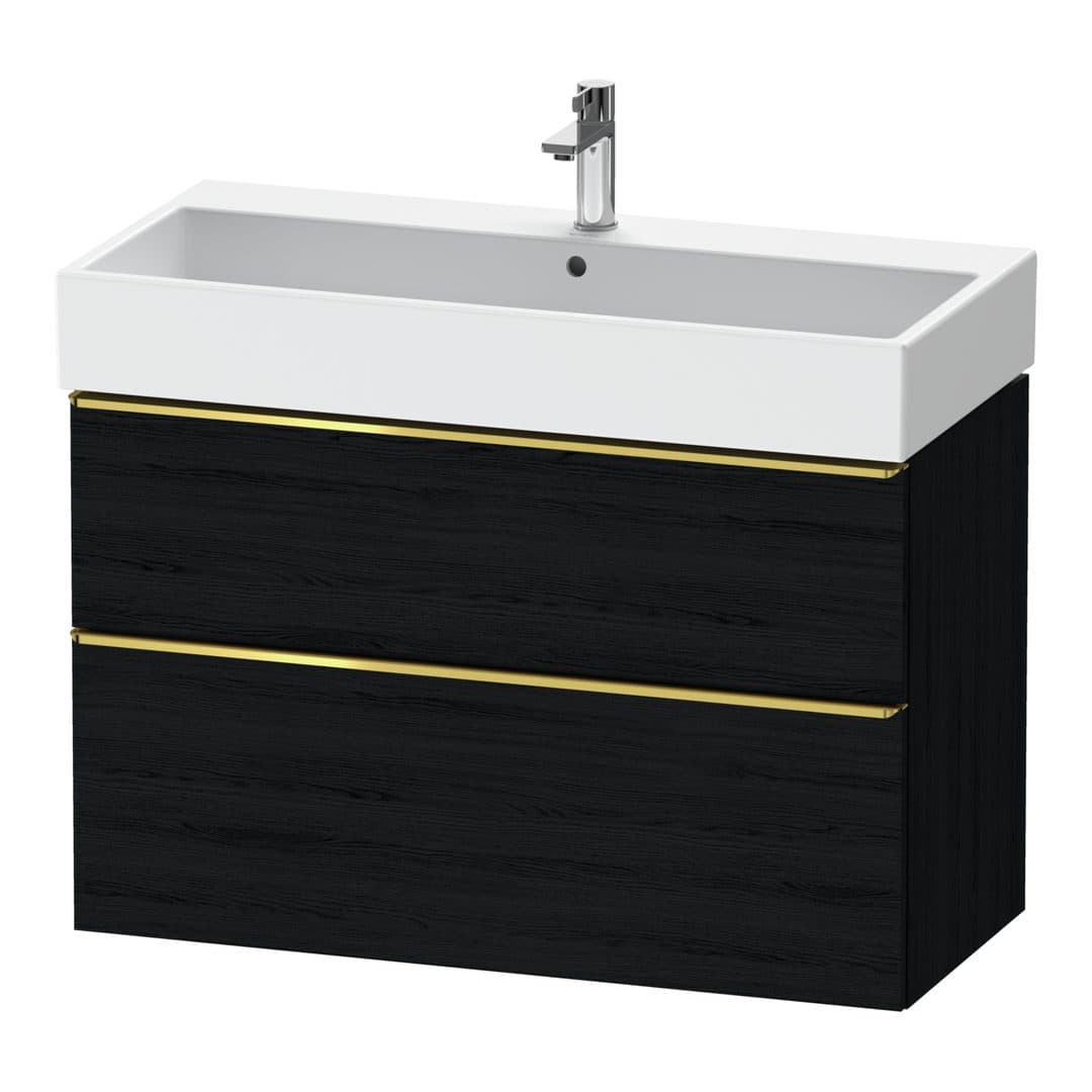 Duravit D-Neo – Έπιπλο Νιπτήρα – 984 mm, 2 συρτάρια, νιπτήρας κέντρο, 984 x 442 x 625 mm, Gold Polished – Black oak Matt, Decor (DE4374034160000)