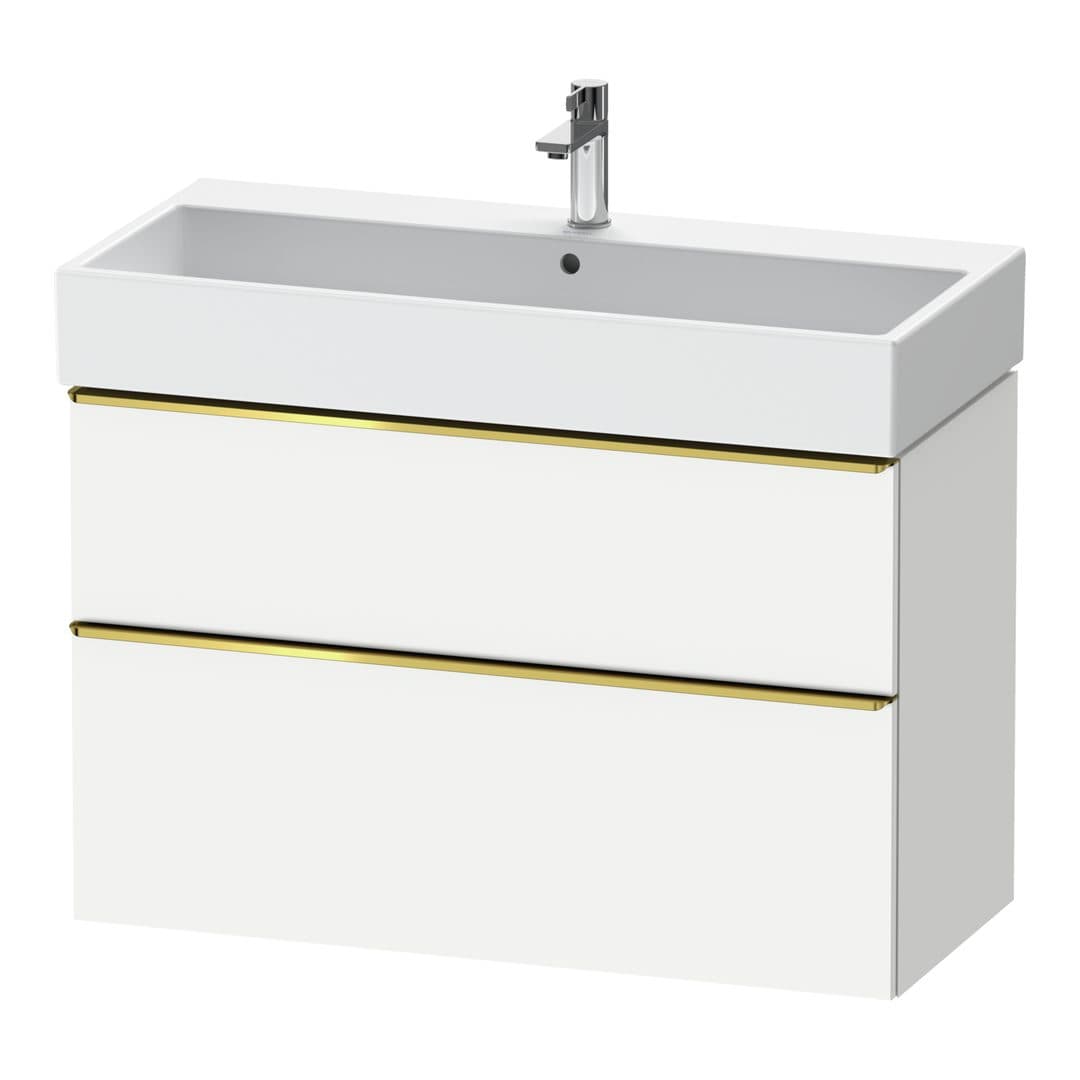 Duravit D-Neo – Έπιπλο Νιπτήρα – 984 mm, 2 συρτάρια, νιπτήρας κέντρο, 984 x 442 x 625 mm, Gold Polished – White Matt, Decor (DE4374034180000)