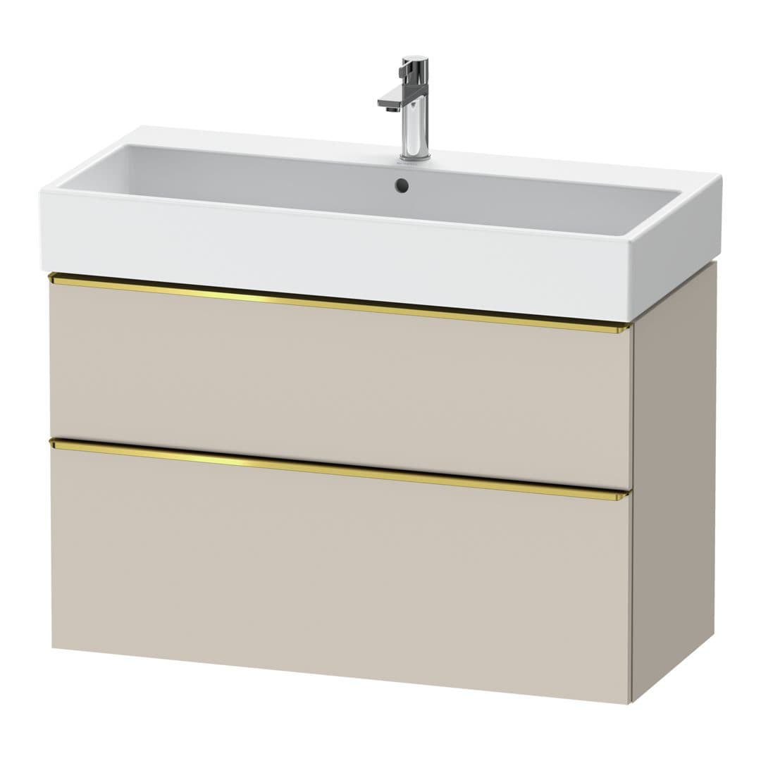 Duravit D-Neo – Έπιπλο Νιπτήρα – 984 mm, 2 συρτάρια, νιπτήρας κέντρο, 984 x 442 x 625 mm, Gold Polished – Taupe Matt, Decor (DE4374034910000)