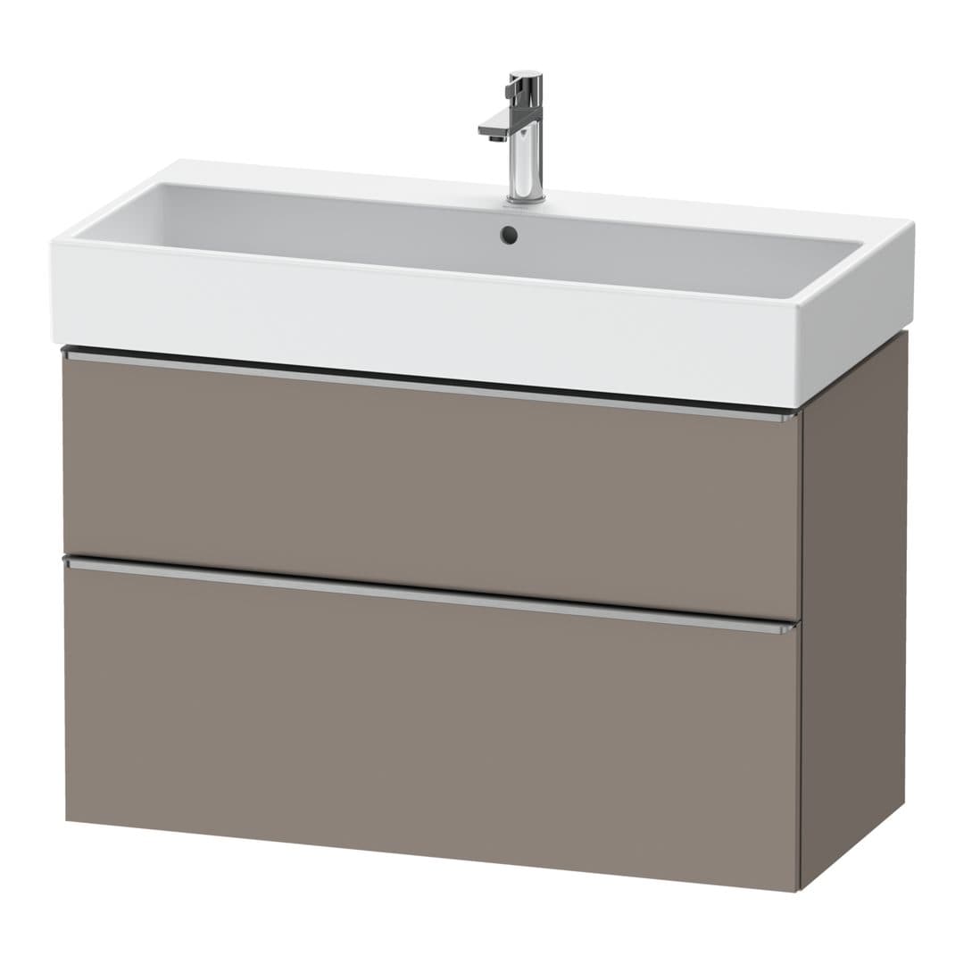 Duravit D-Neo – Έπιπλο Νιπτήρα – 984 mm, 2 συρτάρια, νιπτήρας κέντρο, 984 x 442 x 625 mm, Stainless steel Brushed – Basalte Matt, Decor (DE4374070430000)