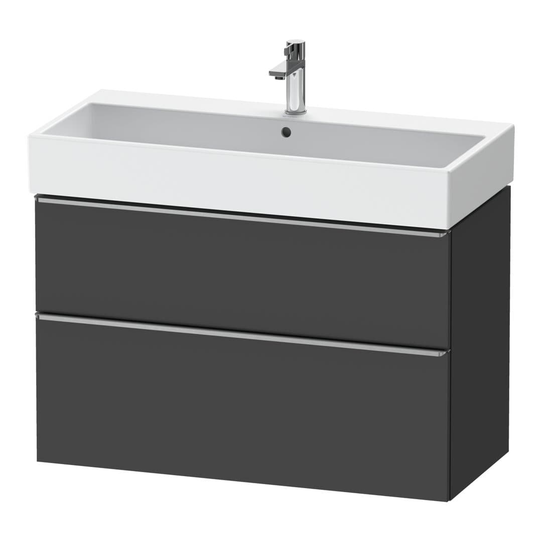 Duravit D-Neo – Έπιπλο Νιπτήρα – 984 mm, 2 συρτάρια, νιπτήρας κέντρο, 984 x 442 x 625 mm, Stainless steel Brushed – Graphite Matt, Decor (DE4374070490000)