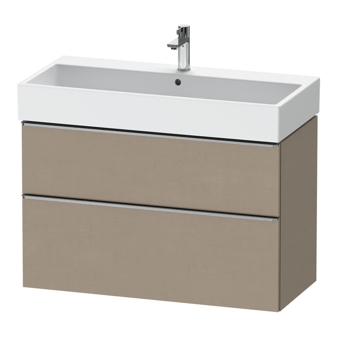 Duravit D-Neo – Έπιπλο Νιπτήρα – 984 mm, 2 συρτάρια, νιπτήρας κέντρο, 984 x 442 x 625 mm, Stainless steel Brushed – Linen Matt, Decor (DE4374070750000)