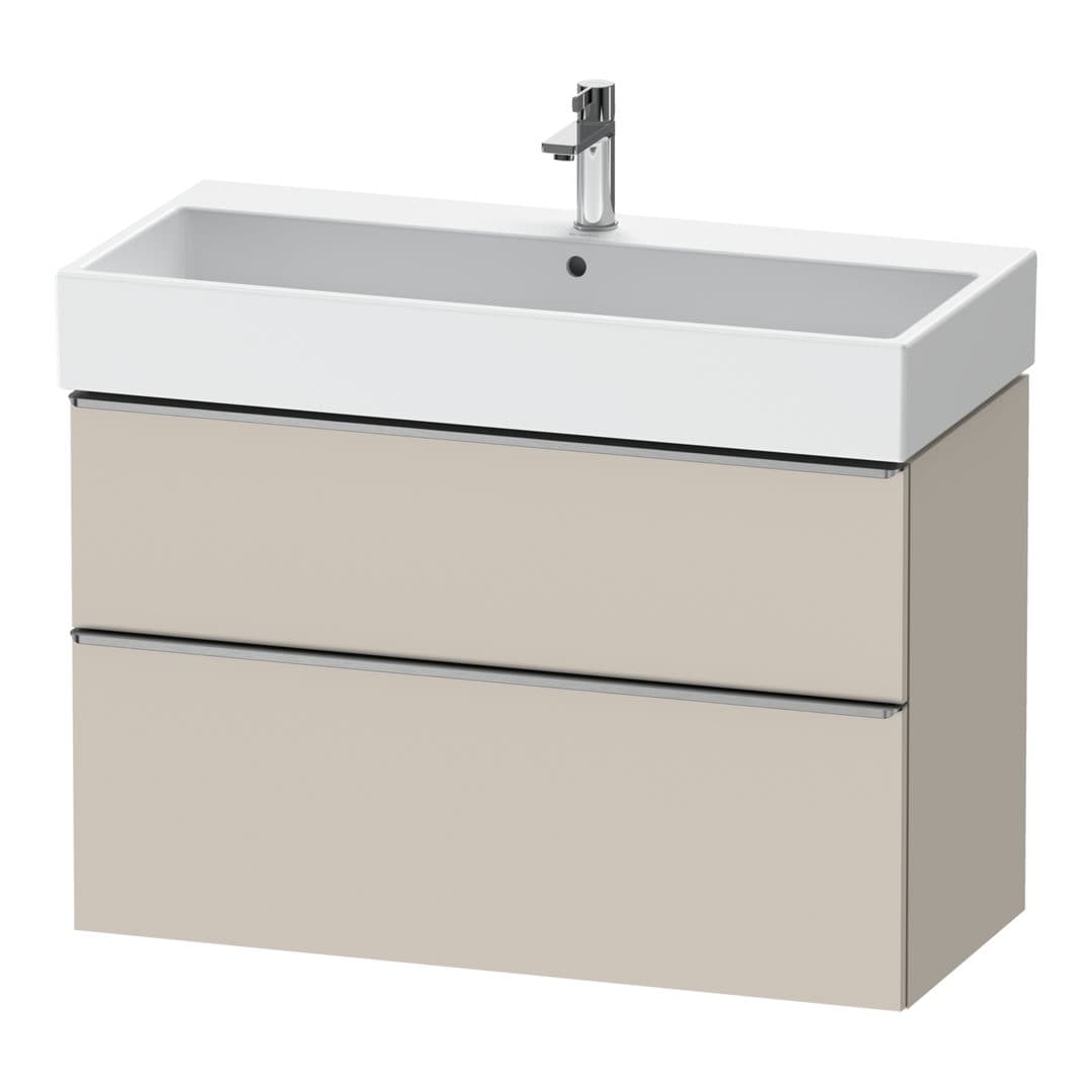 Duravit D-Neo – Έπιπλο Νιπτήρα – 984 mm, 2 συρτάρια, νιπτήρας κέντρο, 984 x 442 x 625 mm, Stainless steel Brushed – Taupe Matt, Decor (DE4374070910000)