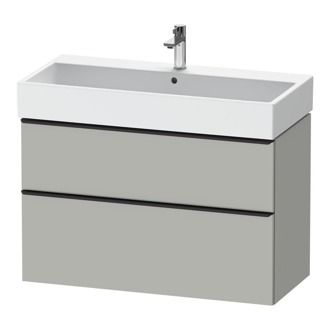 Duravit D-Neo – Έπιπλο Νιπτήρα – 984 mm, 2 συρτάρια, νιπτήρας κέντρο, 984 x 442 x 625 mm, Diamond black Matt – Concrete grey Matt, Decor (DE43740BD070000)