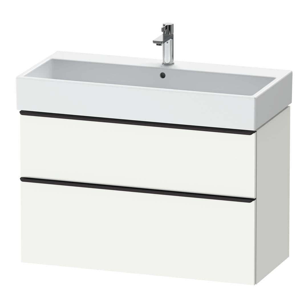 Duravit D-Neo – Έπιπλο Νιπτήρα – 984 mm, 2 συρτάρια, νιπτήρας κέντρο, 984 x 442 x 625 mm, Diamond black Matt – White Matt, Decor (DE43740BD180000)