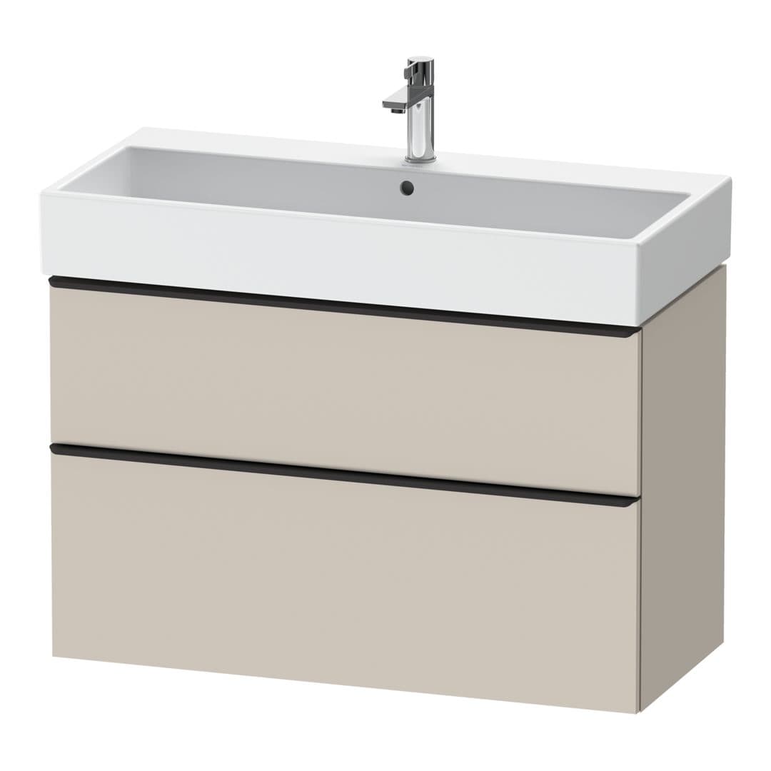 Duravit D-Neo – Έπιπλο Νιπτήρα – 984 mm, 2 συρτάρια, νιπτήρας κέντρο, 984 x 442 x 625 mm, Diamond black Matt – Taupe Matt, Decor (DE43740BD910000)
