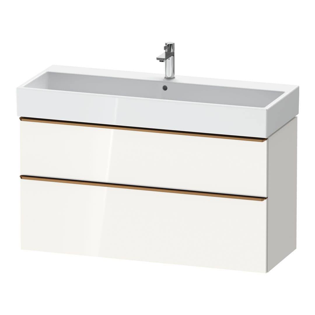 Duravit D-Neo – Έπιπλο Νιπτήρα – 1184 mm, 2 συρτάρια, νιπτήρας κέντρο, 1184 x 442 x 625 mm, Bronze Brushed – White High Gloss, Decor (DE4375004220000)