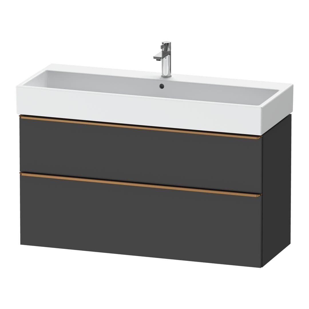 Duravit D-Neo – Έπιπλο Νιπτήρα – 1184 mm, 2 συρτάρια, νιπτήρας κέντρο, 1184 x 442 x 625 mm, Bronze Brushed – Graphite Matt, Decor (DE4375004490000)