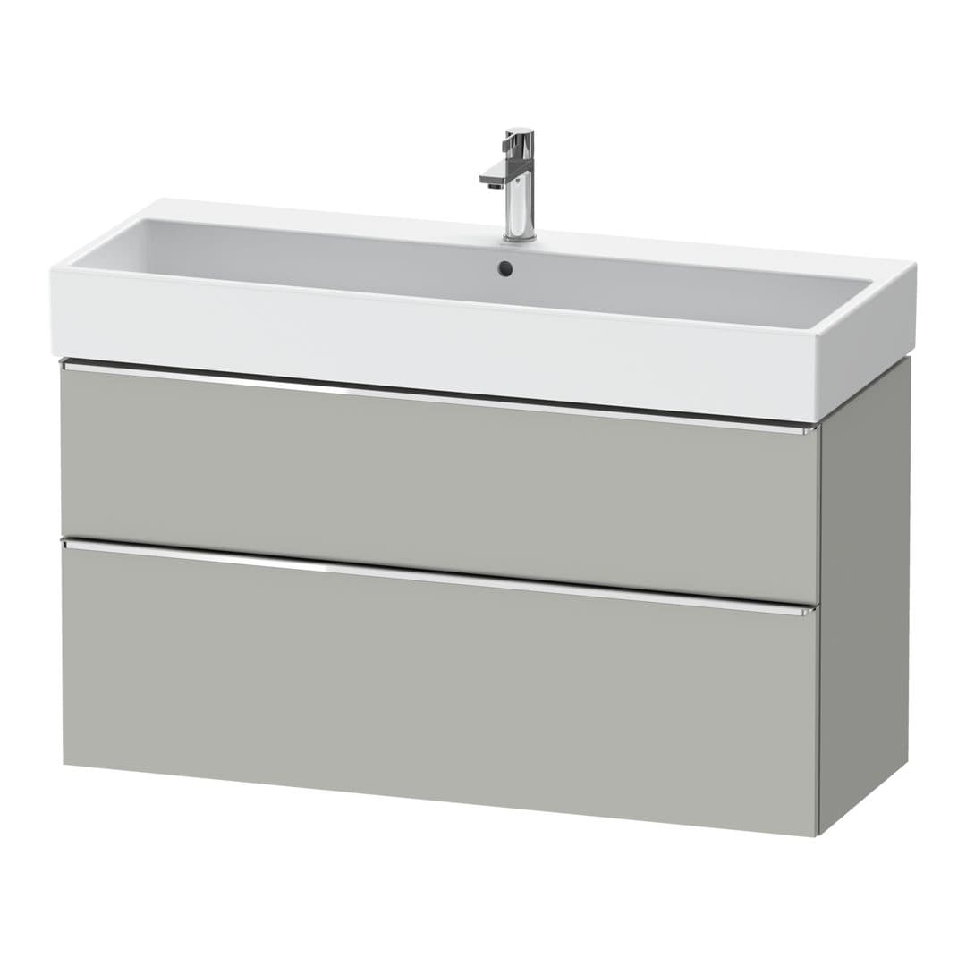 Duravit D-Neo – Έπιπλο Νιπτήρα – 1184 mm, 2 συρτάρια, νιπτήρας κέντρο, 1184 x 442 x 625 mm, Chrome High Gloss – Concrete grey Matt, Decor (DE4375010070000)