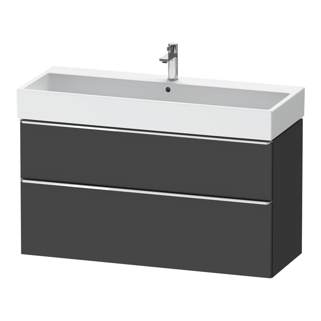 Duravit D-Neo – Έπιπλο Νιπτήρα – 1184 mm, 2 συρτάρια, νιπτήρας κέντρο, 1184 x 442 x 625 mm, Chrome High Gloss – Graphite Matt, Decor (DE4375010490000)
