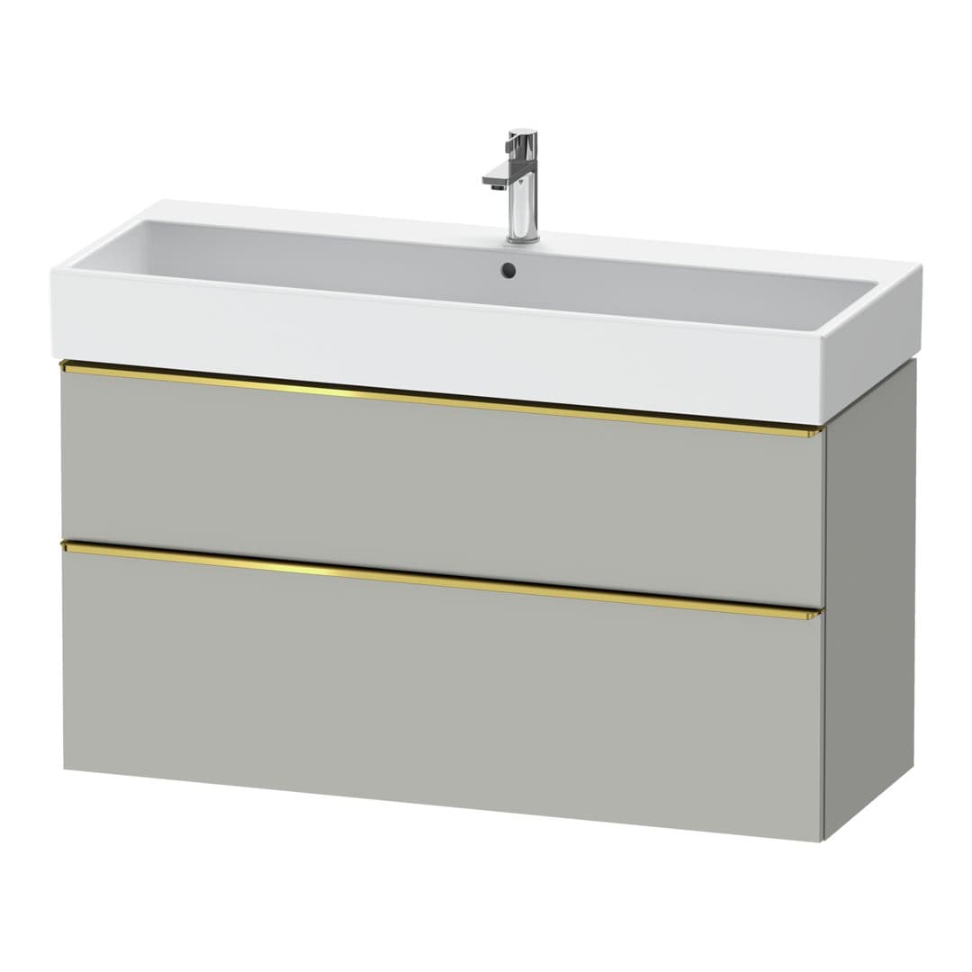Duravit D-Neo – Έπιπλο Νιπτήρα – 1184 mm, 2 συρτάρια, νιπτήρας κέντρο, 1184 x 442 x 625 mm, Gold Polished – Concrete grey Matt, Decor (DE4375034070000)