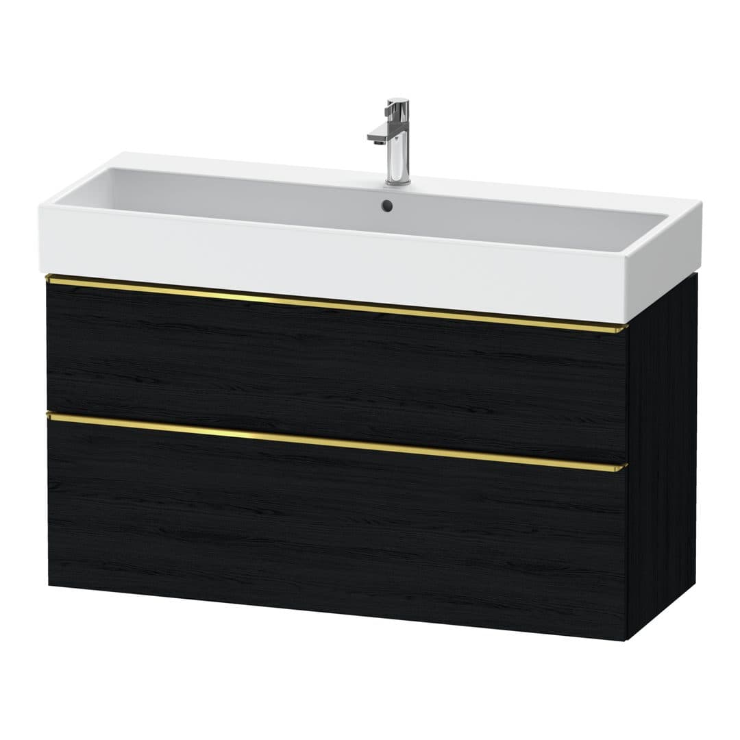 Duravit D-Neo – Έπιπλο Νιπτήρα – 1184 mm, 2 συρτάρια, νιπτήρας κέντρο, 1184 x 442 x 625 mm, Gold Polished – Black oak Matt, Decor (DE4375034160000)
