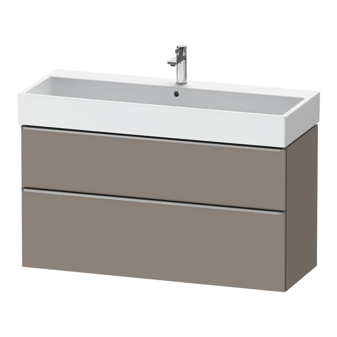 Duravit D-Neo – Έπιπλο Νιπτήρα – 1184 mm, 2 συρτάρια, νιπτήρας κέντρο, 1184 x 442 x 625 mm, Stainless steel Brushed – Basalte Matt, Decor (DE4375070430000)
