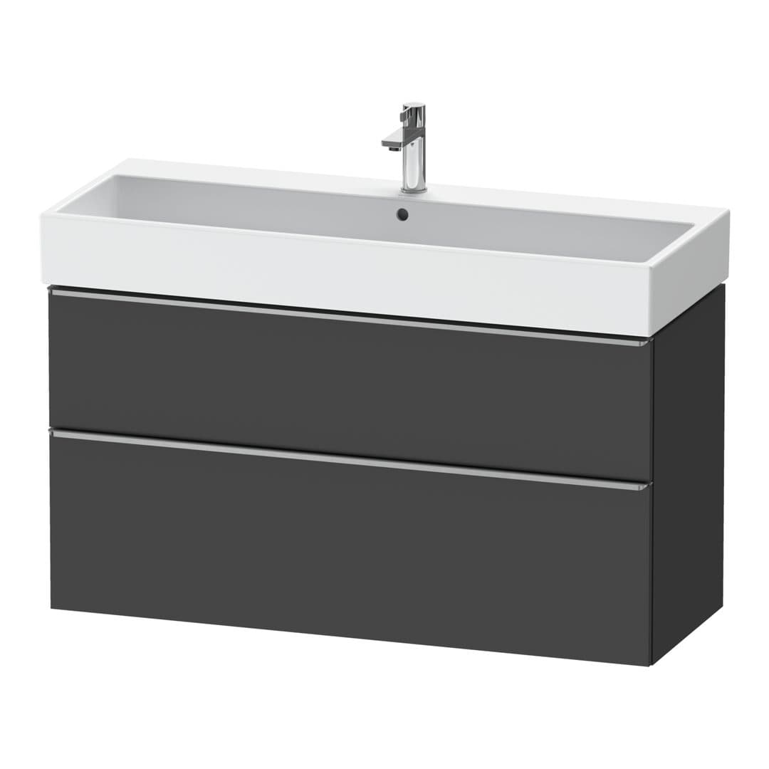 Duravit D-Neo – Έπιπλο Νιπτήρα – 1184 mm, 2 συρτάρια, νιπτήρας κέντρο, 1184 x 442 x 625 mm, Stainless steel Brushed – Graphite Matt, Decor (DE4375070490000)
