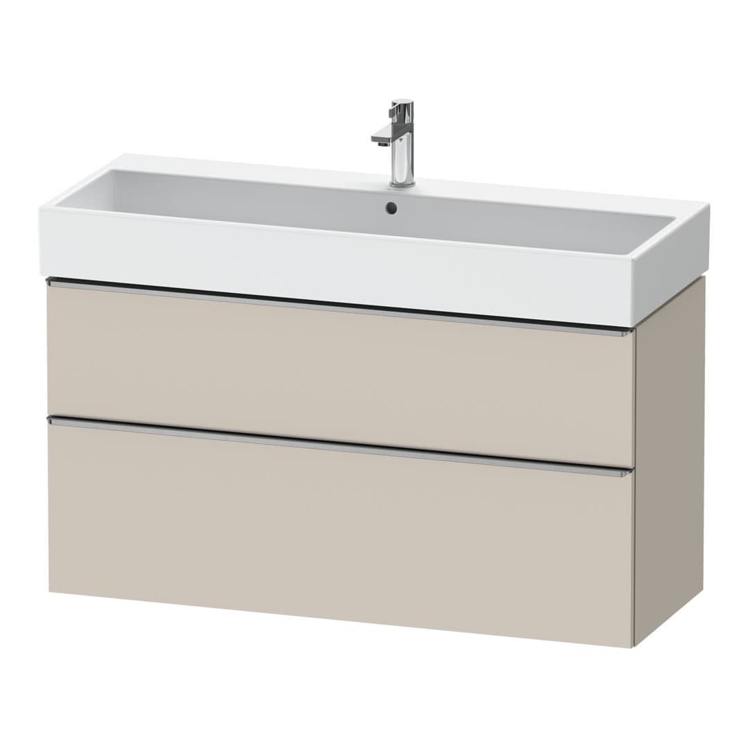 Duravit D-Neo – Έπιπλο Νιπτήρα – 1184 mm, 2 συρτάρια, νιπτήρας κέντρο, 1184 x 442 x 625 mm, Stainless steel Brushed – Taupe Matt, Decor (DE4375070910000)