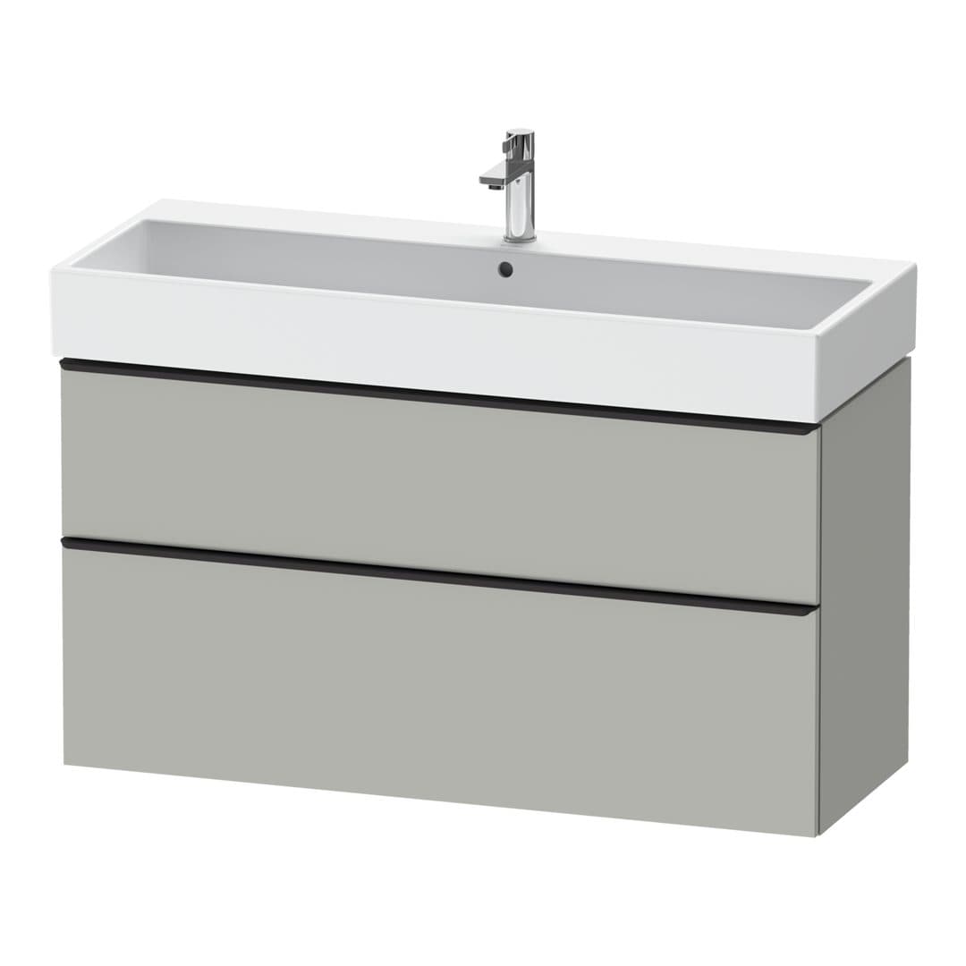 Duravit D-Neo – Έπιπλο Νιπτήρα – 1184 mm, 2 συρτάρια, νιπτήρας κέντρο, 1184 x 442 x 625 mm, Diamond black Matt – Concrete grey Matt, Decor (DE43750BD070000)
