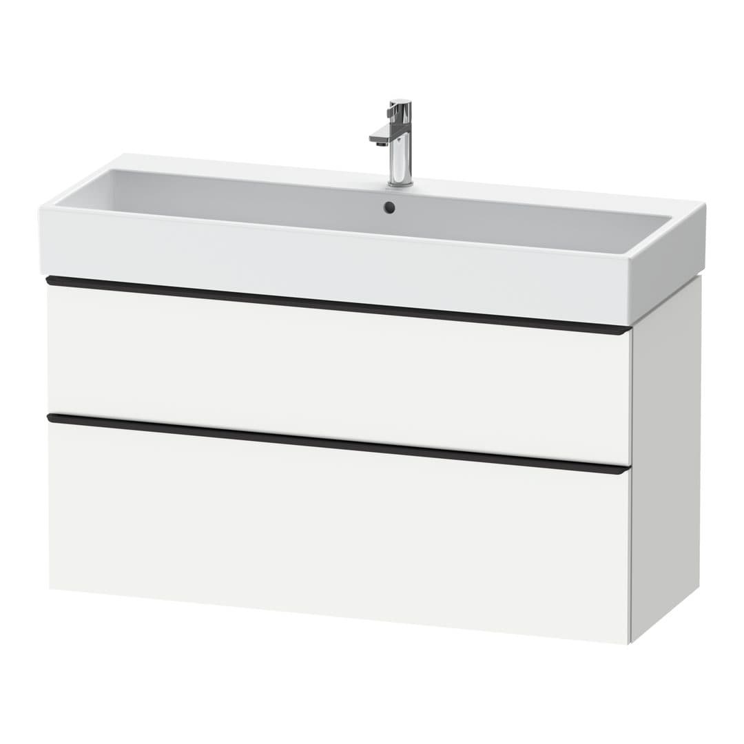 Duravit D-Neo – Έπιπλο Νιπτήρα – 1184 mm, 2 συρτάρια, νιπτήρας κέντρο, 1184 x 442 x 625 mm, Diamond black Matt – White Matt, Decor (DE43750BD180000)