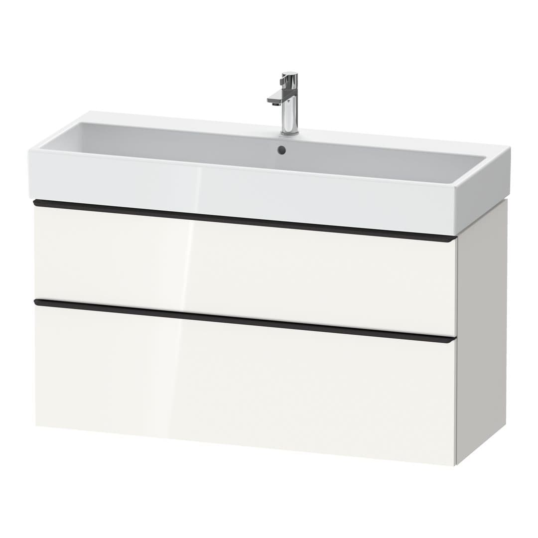 Duravit D-Neo – Έπιπλο Νιπτήρα – 1184 mm, 2 συρτάρια, νιπτήρας κέντρο, 1184 x 442 x 625 mm, Diamond black Matt – White High Gloss, Decor (DE43750BD220000)