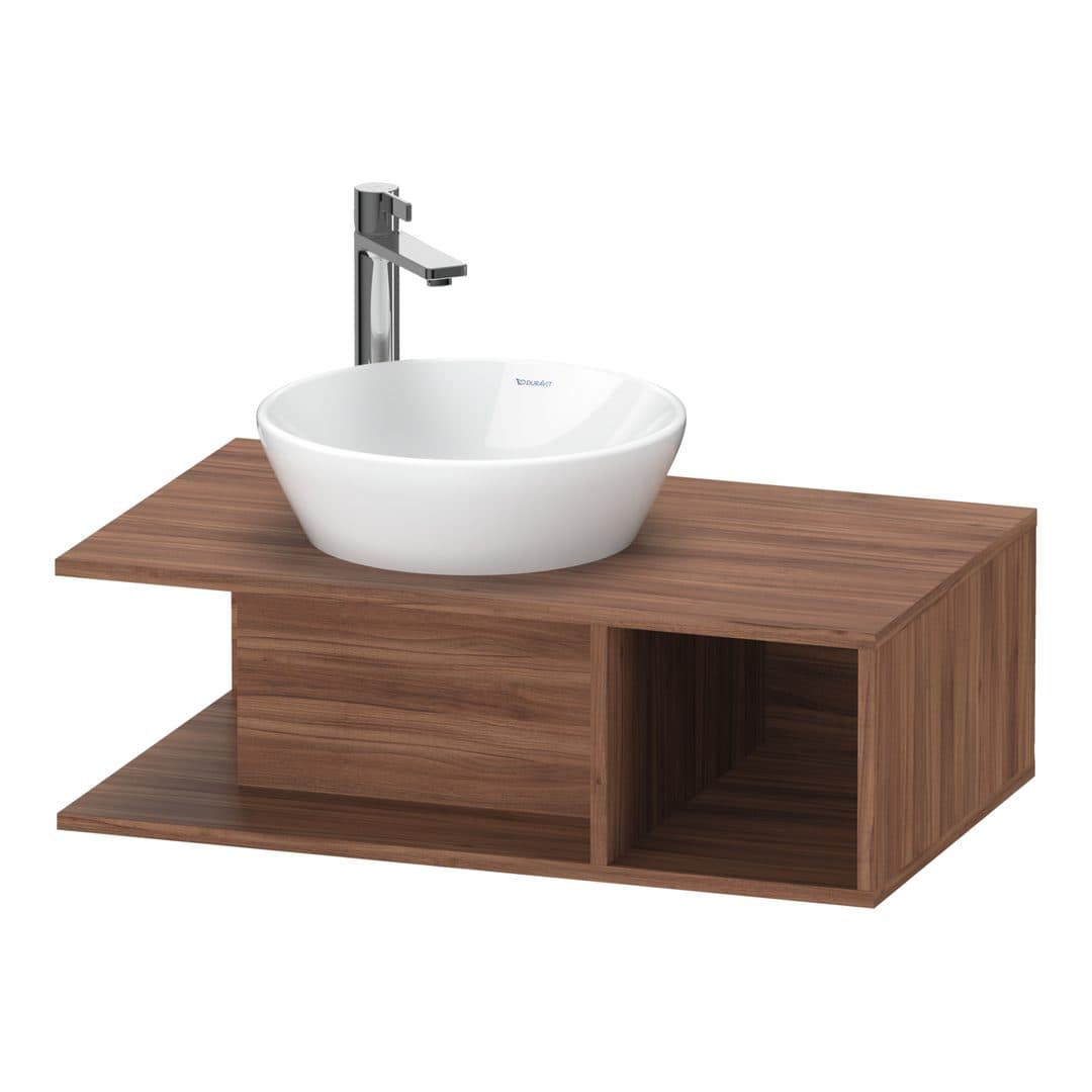 Duravit D-Neo – Έπιπλο Νιπτήρα – 800 mm, για κονσόλα, νιπτήρας αριστερά, Compact – Walnut Matt, Decor (DE491807979)