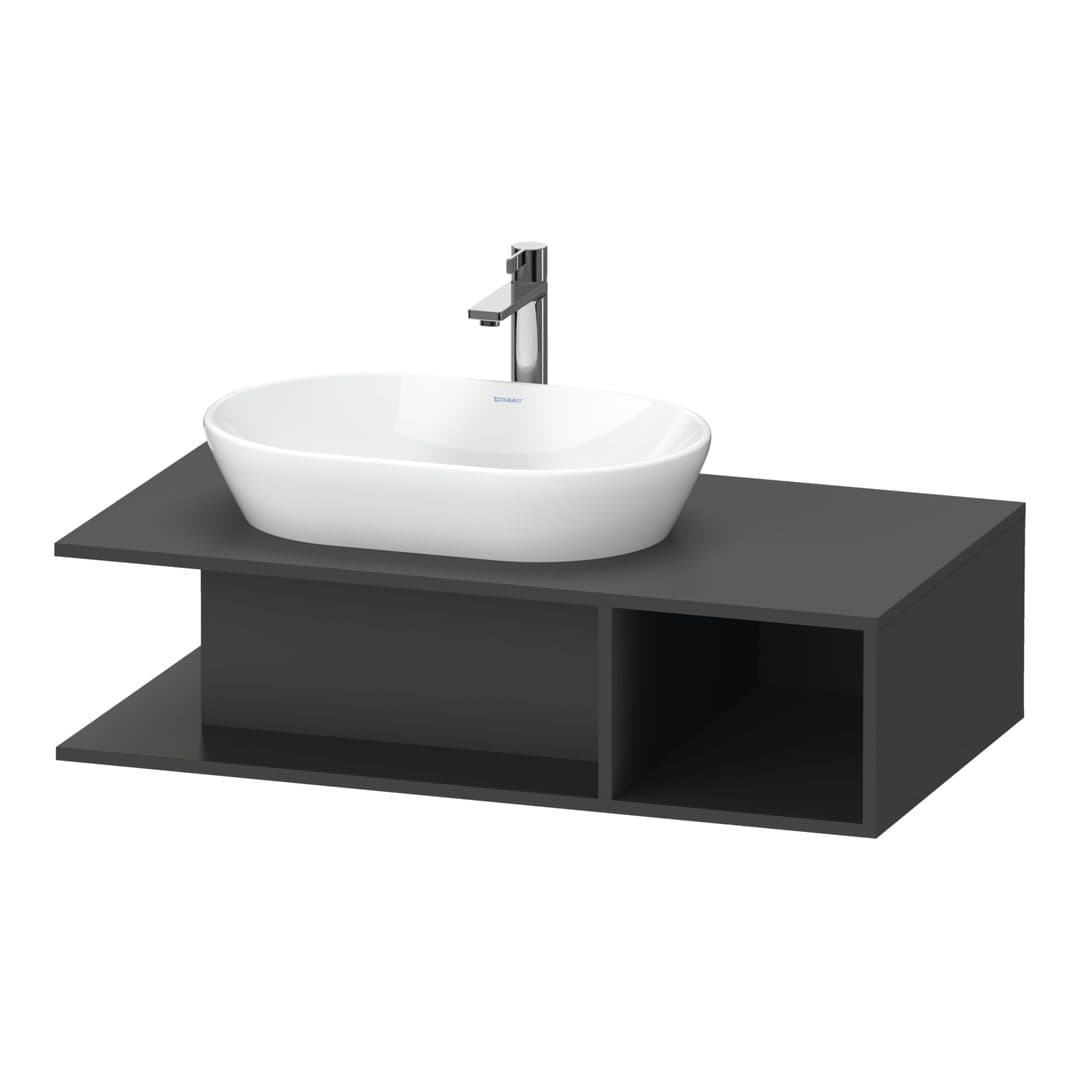 Duravit D-Neo – Έπιπλο Νιπτήρα – 1000 mm, για κονσόλα, νιπτήρας αριστερά – Graphite Matt, Decor (DE492904949)