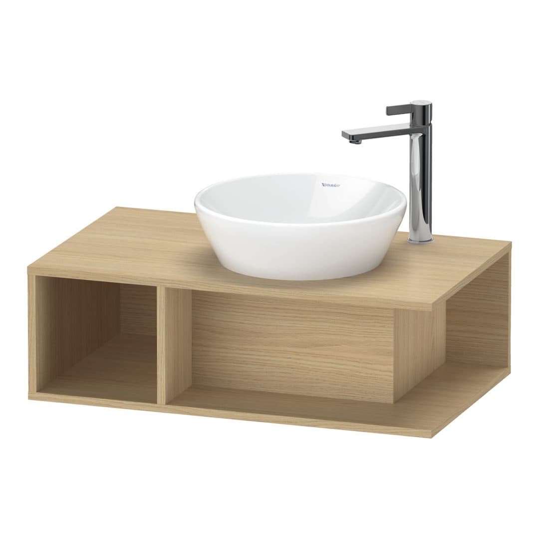 Duravit D-Neo – Έπιπλο Νιπτήρα – 800 mm, για κονσόλα, νιπτήρας δεξιά, Compact – Natural oak, Decor (DE493803030)