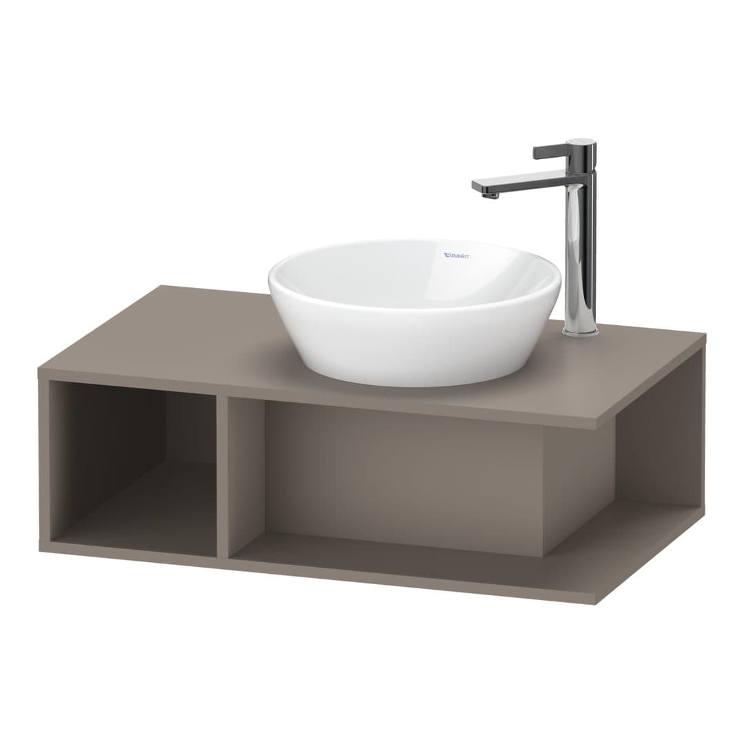 Duravit D-Neo – Έπιπλο Νιπτήρα – 800 mm, για κονσόλα, νιπτήρας δεξιά, Compact – Basalte Matt, Decor (DE493804343)