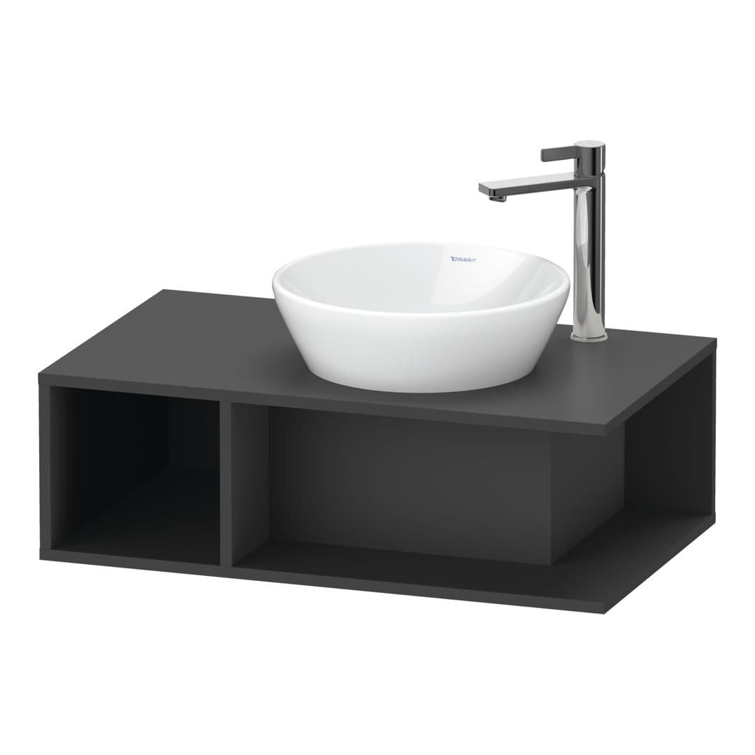 Duravit D-Neo – Έπιπλο Νιπτήρα – 800 mm, για κονσόλα, νιπτήρας δεξιά, Compact – Graphite Matt, Decor (DE493804949)