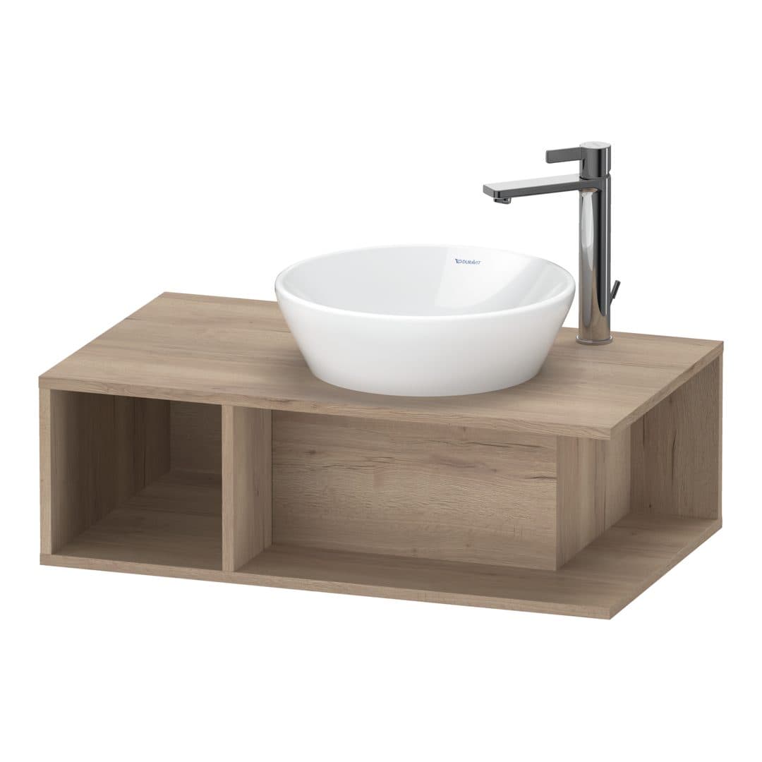 Duravit D-Neo – Έπιπλο Νιπτήρα – 800 mm, για κονσόλα, νιπτήρας δεξιά, Compact – Marbled Oak Matt, Decor (DE493805555)