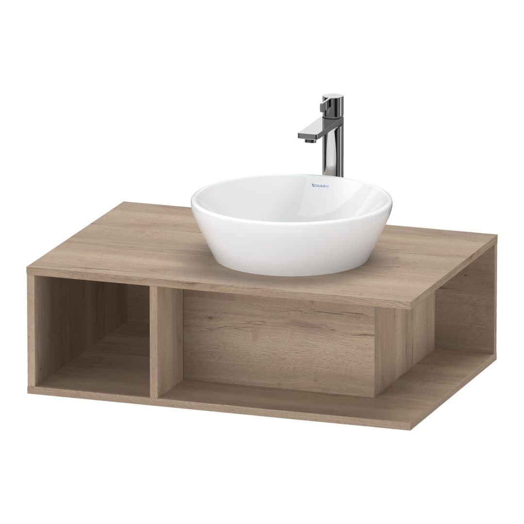 Duravit D-Neo – Έπιπλο Νιπτήρα – 800 mm, για κονσόλα, νιπτήρας δεξιά – Marbled Oak Matt, Decor (DE495805555)