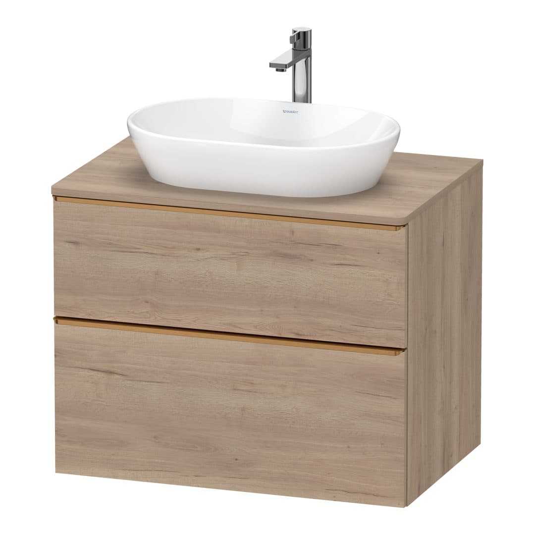 Duravit D-Neo – Έπιπλο Νιπτήρα – 800 mm, για κονσόλα, 2 συρτάρια, νιπτήρας κέντρο, Bronze Brushed – Marbled Oak Matt, Decor (DE4967004550000)