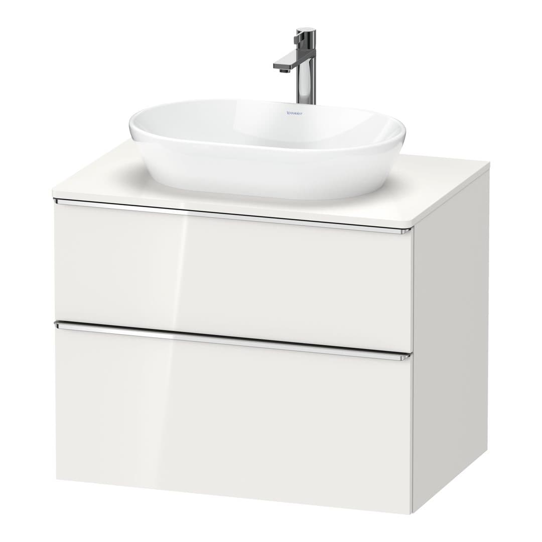 Duravit D-Neo – Έπιπλο Νιπτήρα – 800 mm, για κονσόλα, 2 συρτάρια, νιπτήρας κέντρο, Chrome High Gloss – White High Gloss, Decor (DE4967010220000)