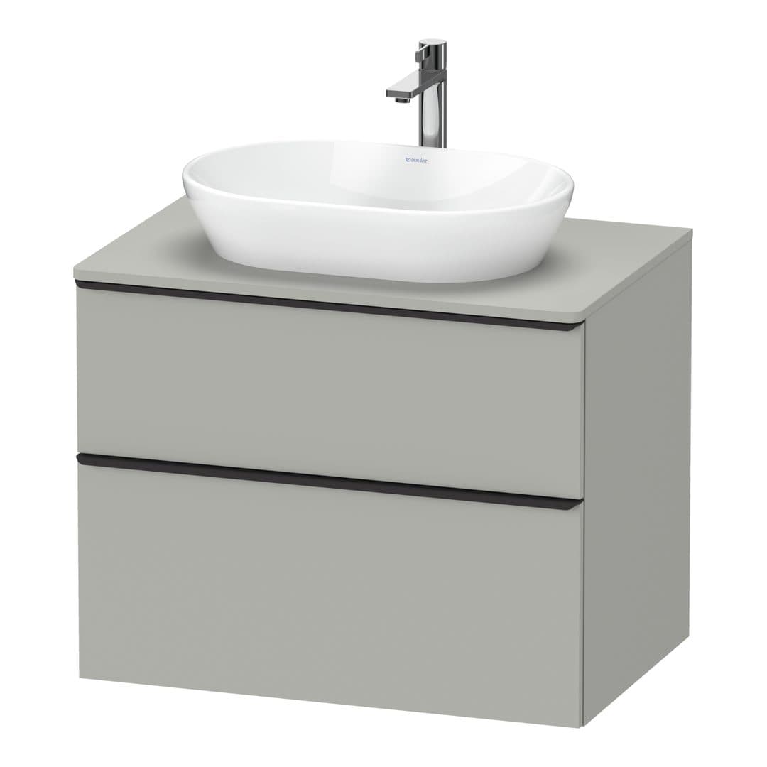 Duravit D-Neo – Έπιπλο Νιπτήρα – 800 mm, για κονσόλα, 2 συρτάρια, νιπτήρας κέντρο, Diamond black Matt – Concrete grey Matt, Decor (DE49670BD070000)