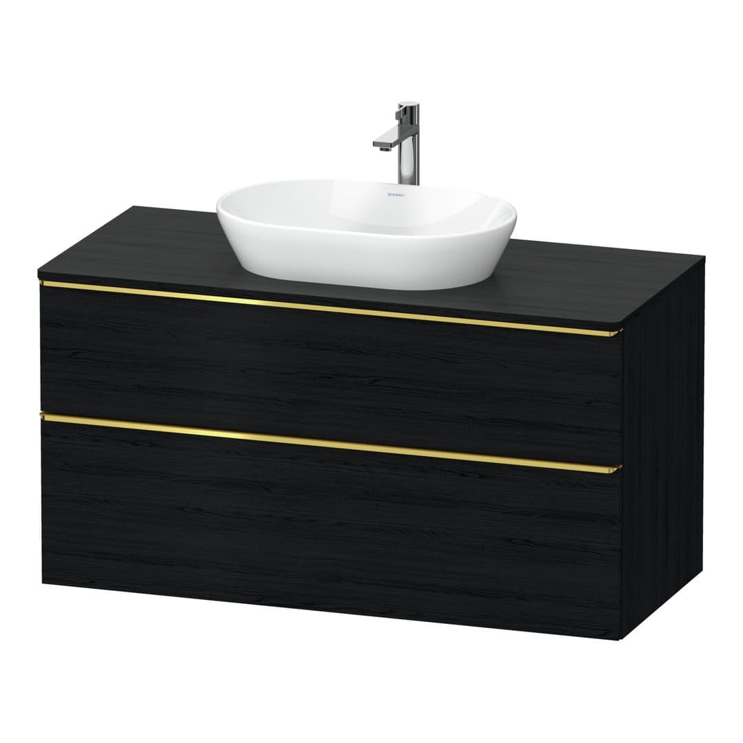 Duravit D-Neo – Έπιπλο Νιπτήρα – 1200 mm, για κονσόλα, 2 συρτάρια, νιπτήρας κέντρο, Gold Polished – Black oak Matt, Decor (DE4969034160000)