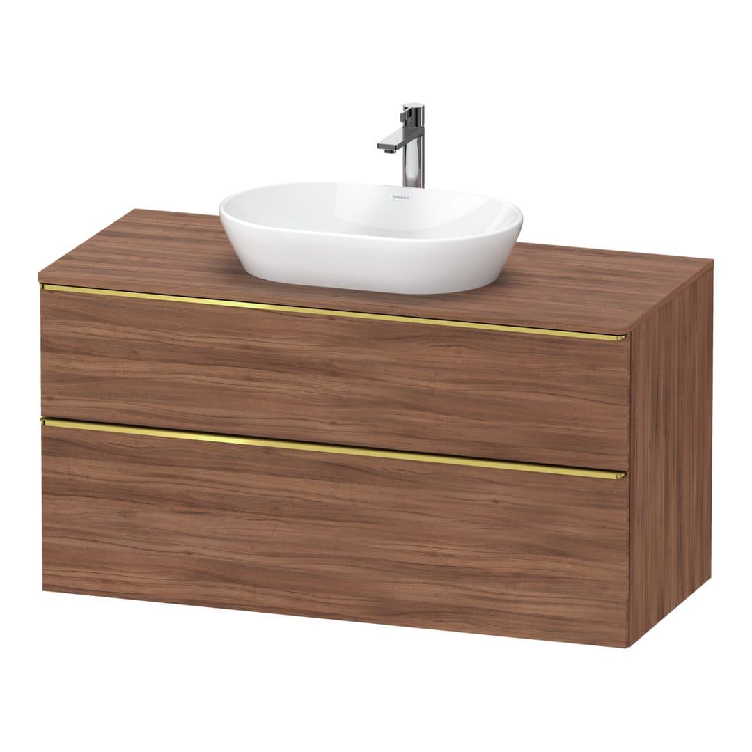 Duravit D-Neo – Έπιπλο Νιπτήρα – 1200 mm, για κονσόλα, 2 συρτάρια, νιπτήρας κέντρο, Gold Polished – Walnut Matt, Decor (DE4969034790000)