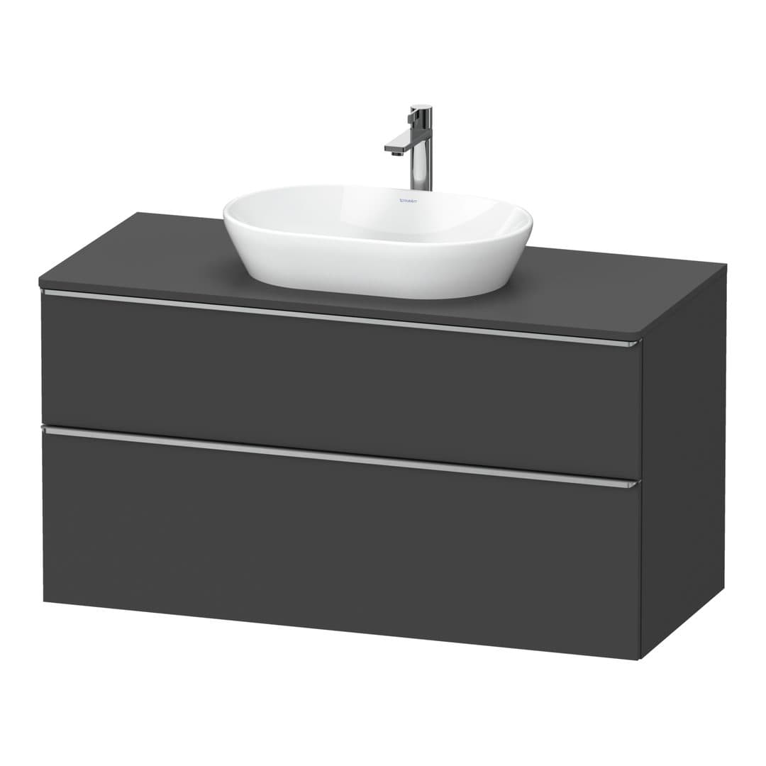 Duravit D-Neo – Έπιπλο Νιπτήρα – 1200 mm, για κονσόλα, 2 συρτάρια, νιπτήρας κέντρο, Stainless steel Brushed – Graphite Matt, Decor (DE4969070490000)