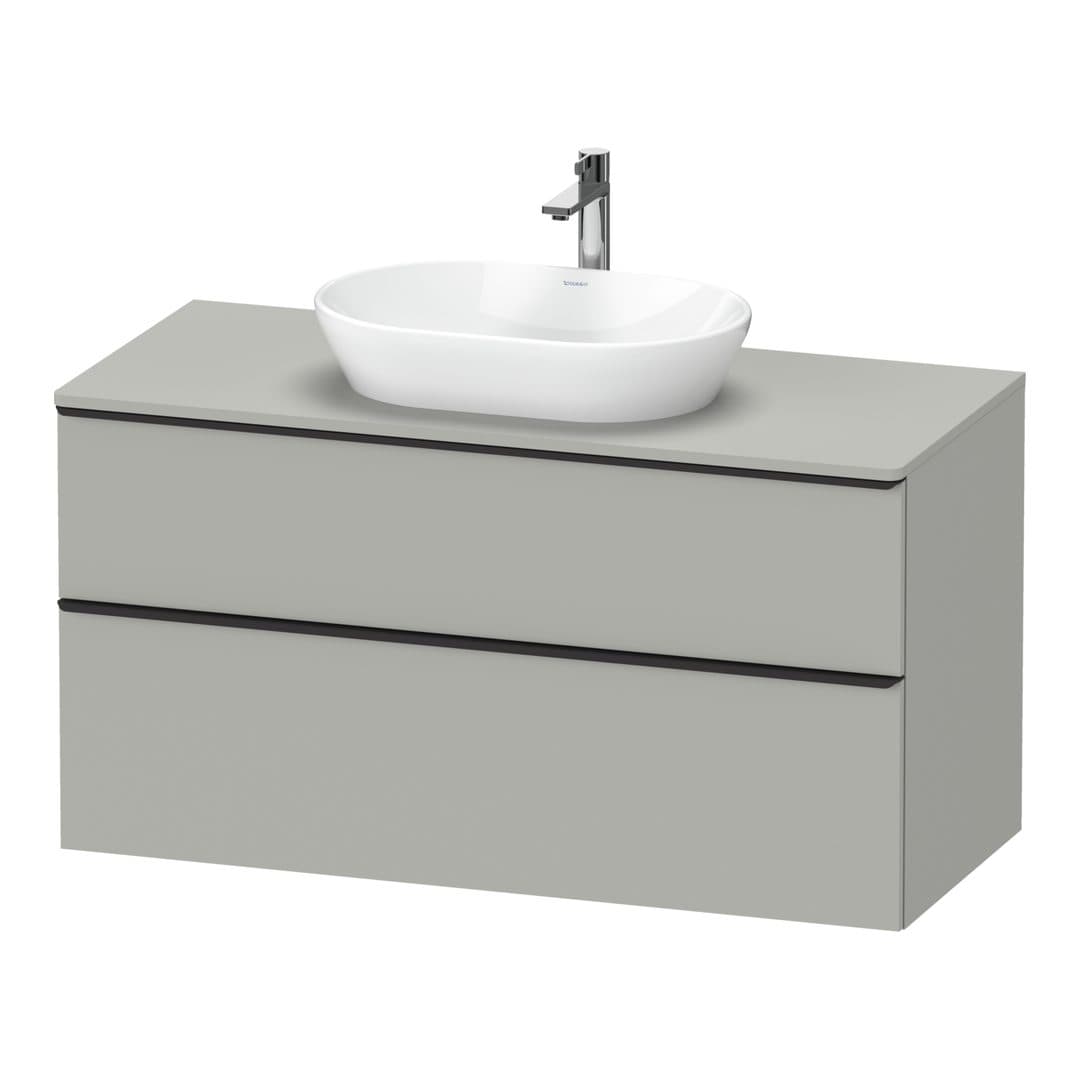 Duravit D-Neo – Έπιπλο Νιπτήρα – 1200 mm, για κονσόλα, 2 συρτάρια, νιπτήρας κέντρο, Diamond black Matt – Concrete grey Matt, Decor (DE49690BD070000)