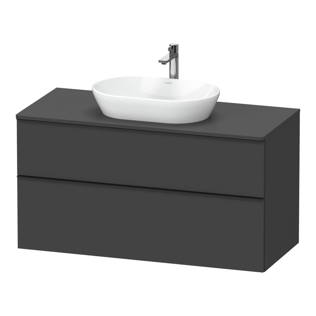 Duravit D-Neo – Έπιπλο Νιπτήρα – 1200 mm, για κονσόλα, 2 συρτάρια, νιπτήρας κέντρο, Diamond black Matt – Graphite Matt, Decor (DE49690BD490000)