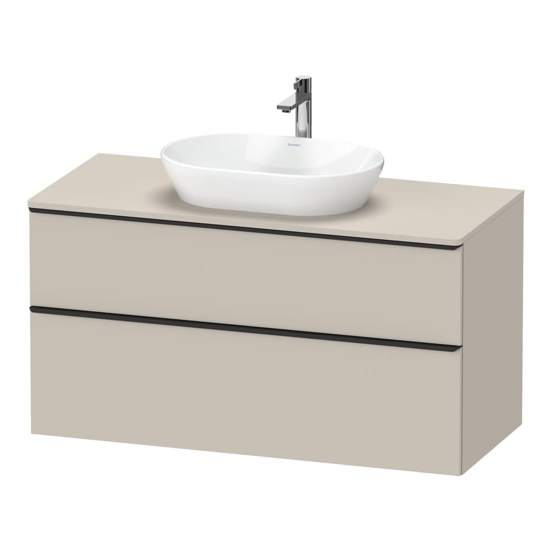 Duravit D-Neo – Έπιπλο Νιπτήρα – 1200 mm, για κονσόλα, 2 συρτάρια, νιπτήρας κέντρο, Diamond black Matt – Taupe Matt, Decor (DE49690BD910000)